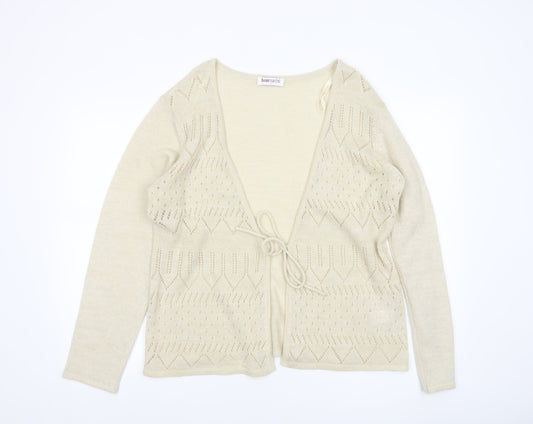 Womens UK Size L Bonmarché Beige Cardigan Jumper