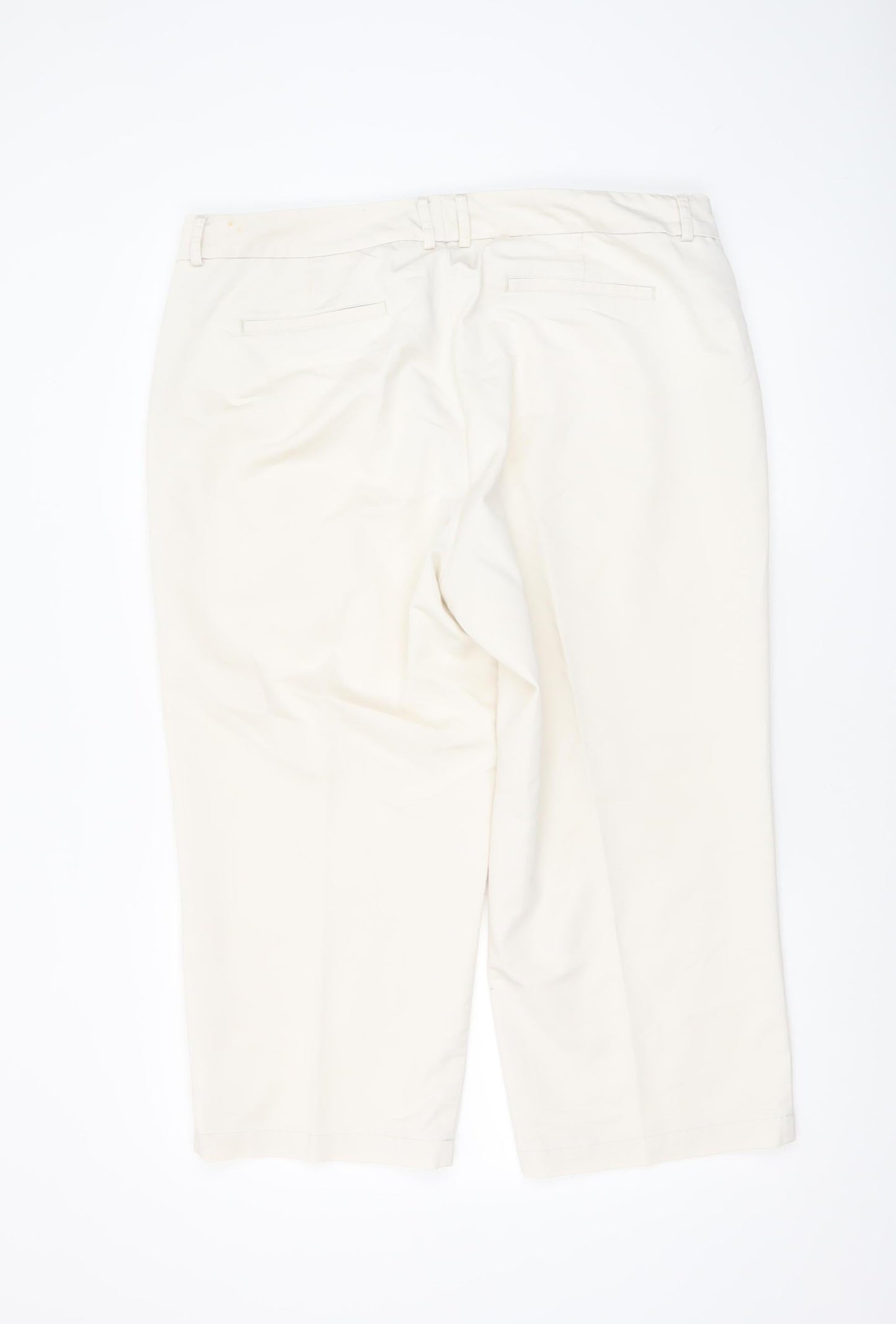 Womens UK Size 16 DOCKERS Regular Fit Cropped Ivory Trousers
