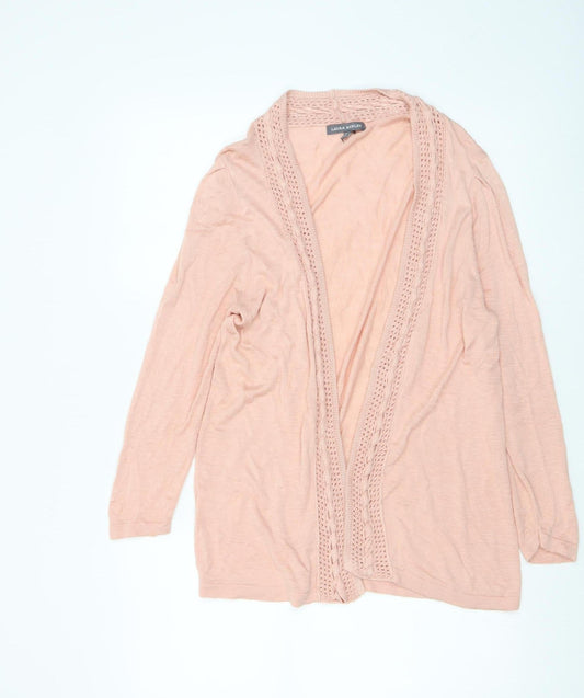 Womens UK Size 14 Laura Ashley Pink Cardigan Jumper
