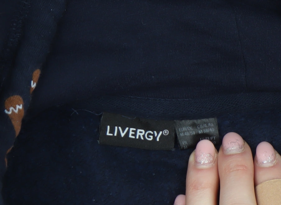 Mens UK Size M Livergy Blue Pullover Hoodie