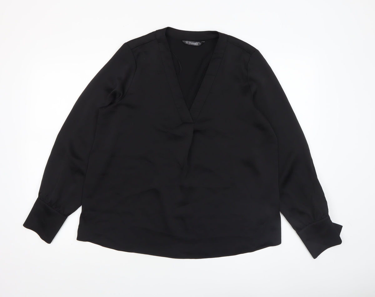 Womens UK Size M Dunnes Black Basic Blouse