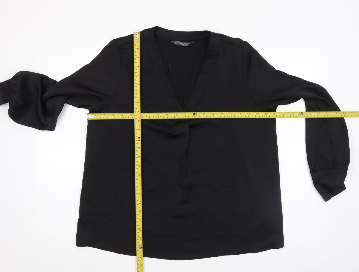 Womens UK Size M Dunnes Black Basic Blouse