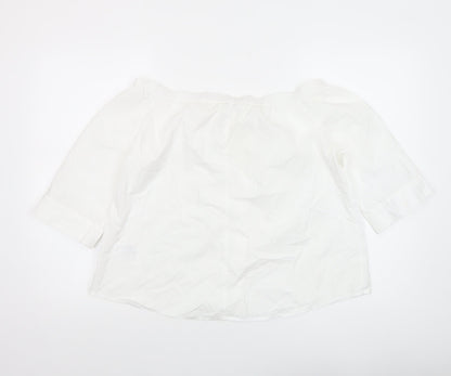 Womens UK Size 14 Whistles White Off the Shoulder Blouse