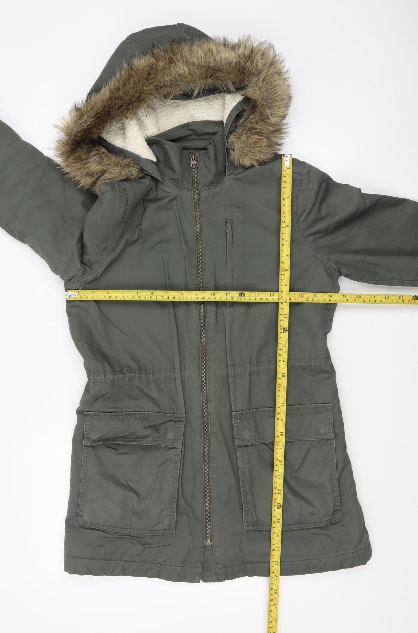 Womens UK Size S Gap Green Parka Coat