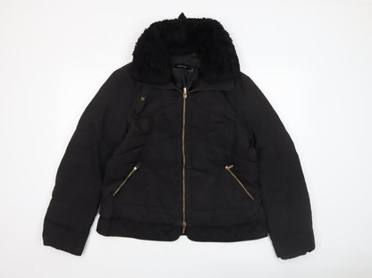 Womens UK Size 16 Karen Millen Black Puffer Jacket