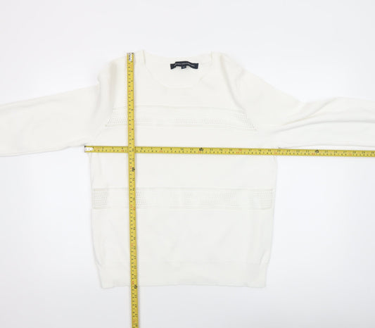 French Connection Women’s White Cotton Lace Knit Jumper Size M
