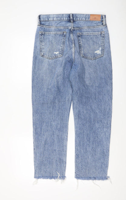 Womens UK Size 10 Mango Regular Fit Straight Blue Jeans