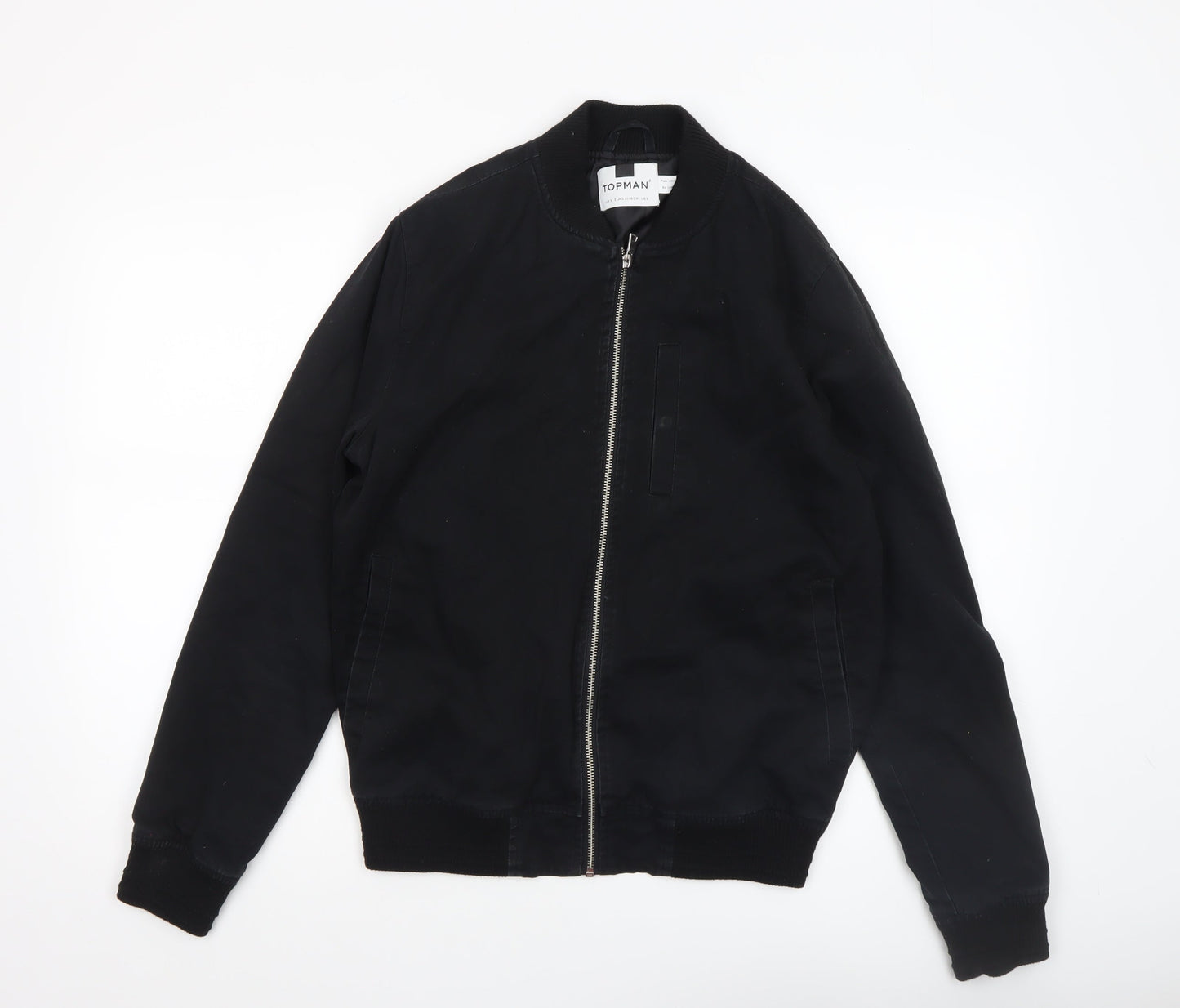 Mens UK Size M Topman Black Bomber Jacket