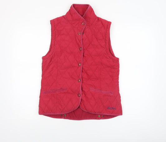 Womens UK Size 10 Jack Murphy Red Quilted Coat