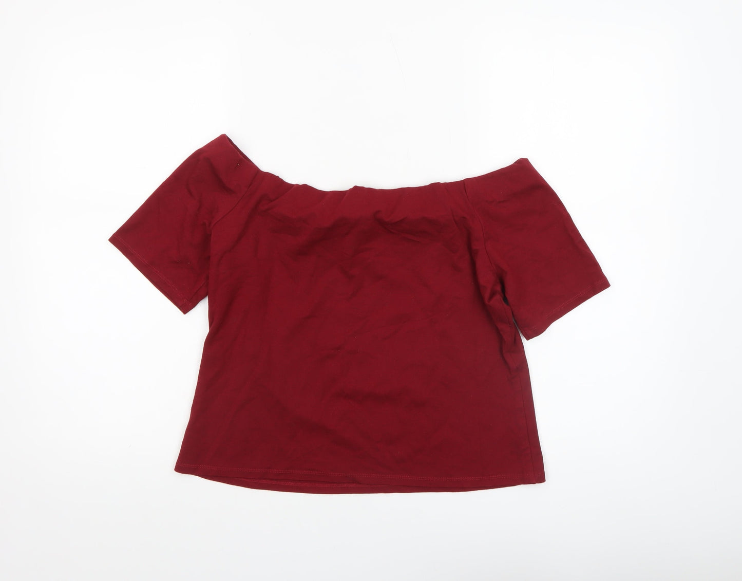 Womens UK Size 14 H&M Red Basic T-Shirt