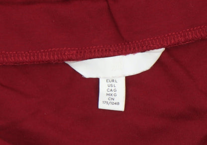 Womens UK Size 14 H&M Red Basic T-Shirt