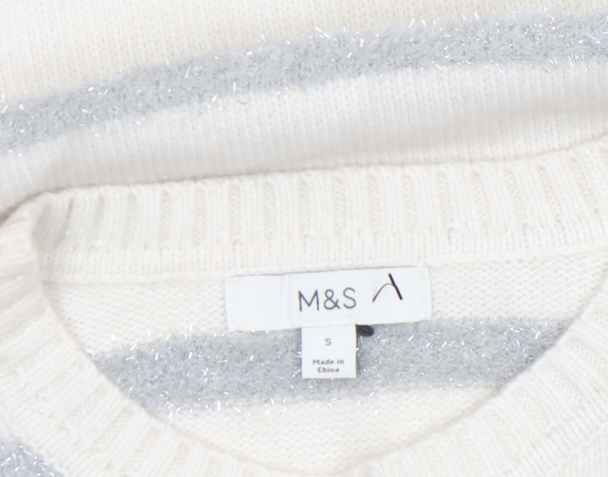 Womens UK Size S Marks and Spencer Ivory Pullover Jumper