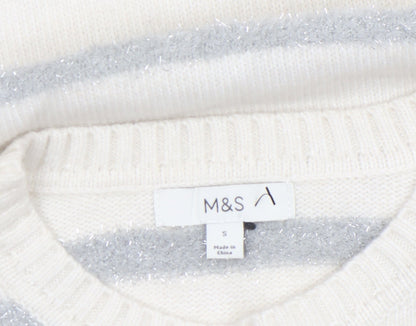 Womens UK Size S Marks and Spencer Ivory Pullover Jumper