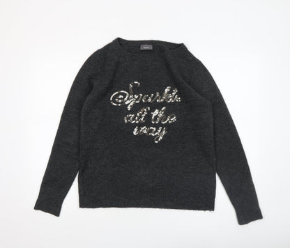 Womens UK Size M Yessica Grey Pullover Jumper
