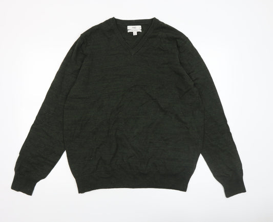Mens UK Size XL Marks and Spencer Green Pullover Jumper