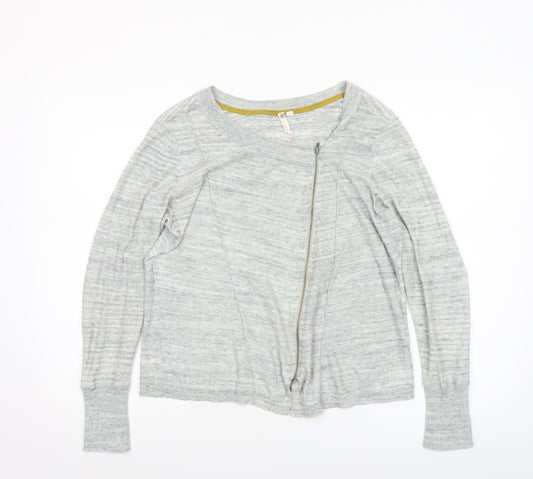 Womens UK Size 12 Hush Grey Full Zip Jumper