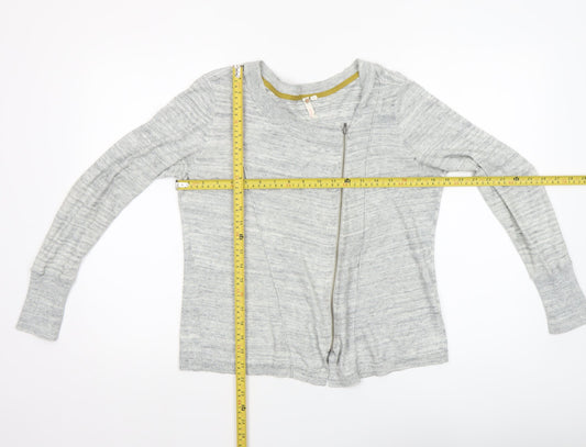 Womens UK Size 12 Hush Grey Full Zip Jumper