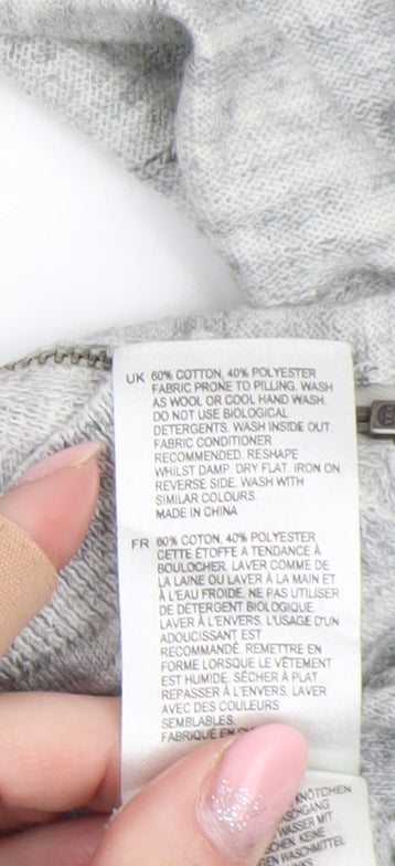Womens UK Size 12 Hush Grey Full Zip Jumper