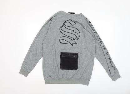 Mens UK Size S Sinners Attire Grey Pullover Sweatshirt