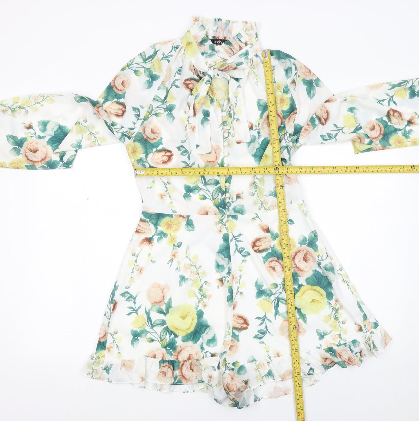 Womens UK Size 10 Boohoo One-Piece Multicoloured Playsuit
