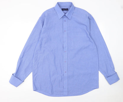 Mens UK Collar Size L Debenhams Smart Blue  Dress Shirt