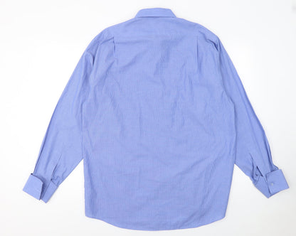 Mens UK Collar Size L Debenhams Smart Blue  Dress Shirt