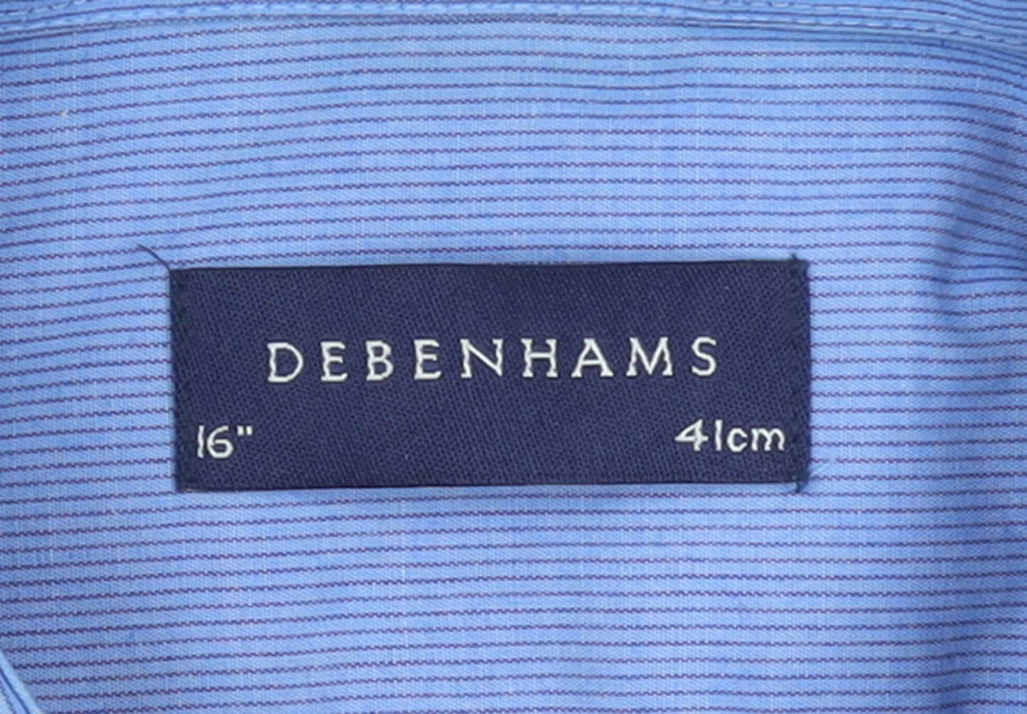 Mens UK Collar Size L Debenhams Smart Blue  Dress Shirt