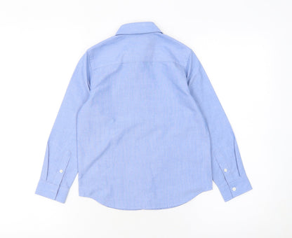 Next Boys Blue Long Sleeve Dress Shirt 7 Years Button-Up Formal Top