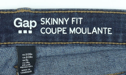 Womens UK Size 6 Gap Slim Fit Skinny Blue Jeans