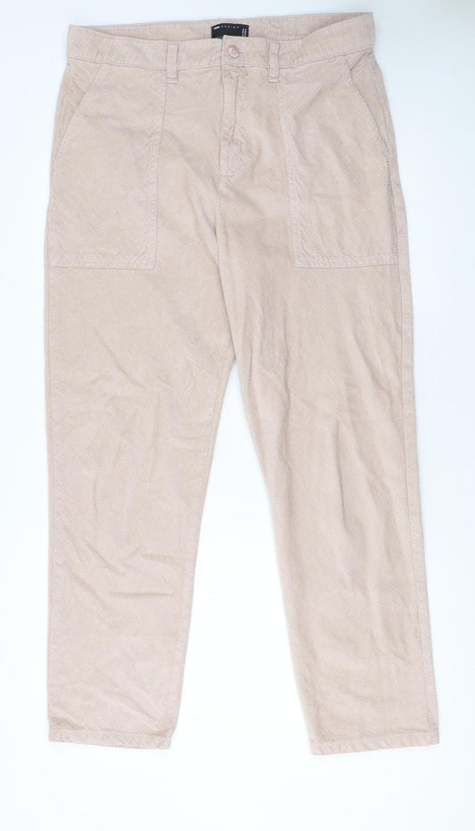Womens UK Size 14 ASOS DESIGN Regular Fit Chino Beige Trousers