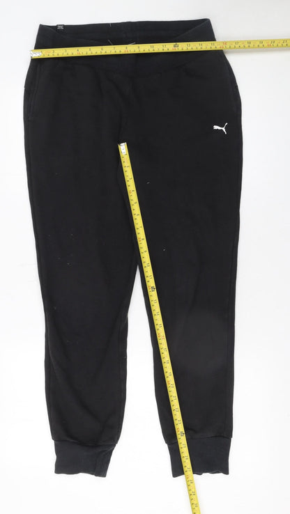 Womens UK Size M PUMA Regular Fit Jogger Black Trousers