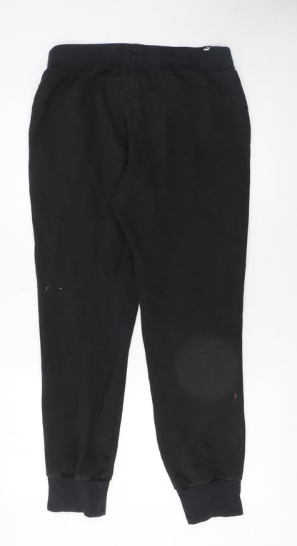Womens UK Size M PUMA Regular Fit Jogger Black Trousers