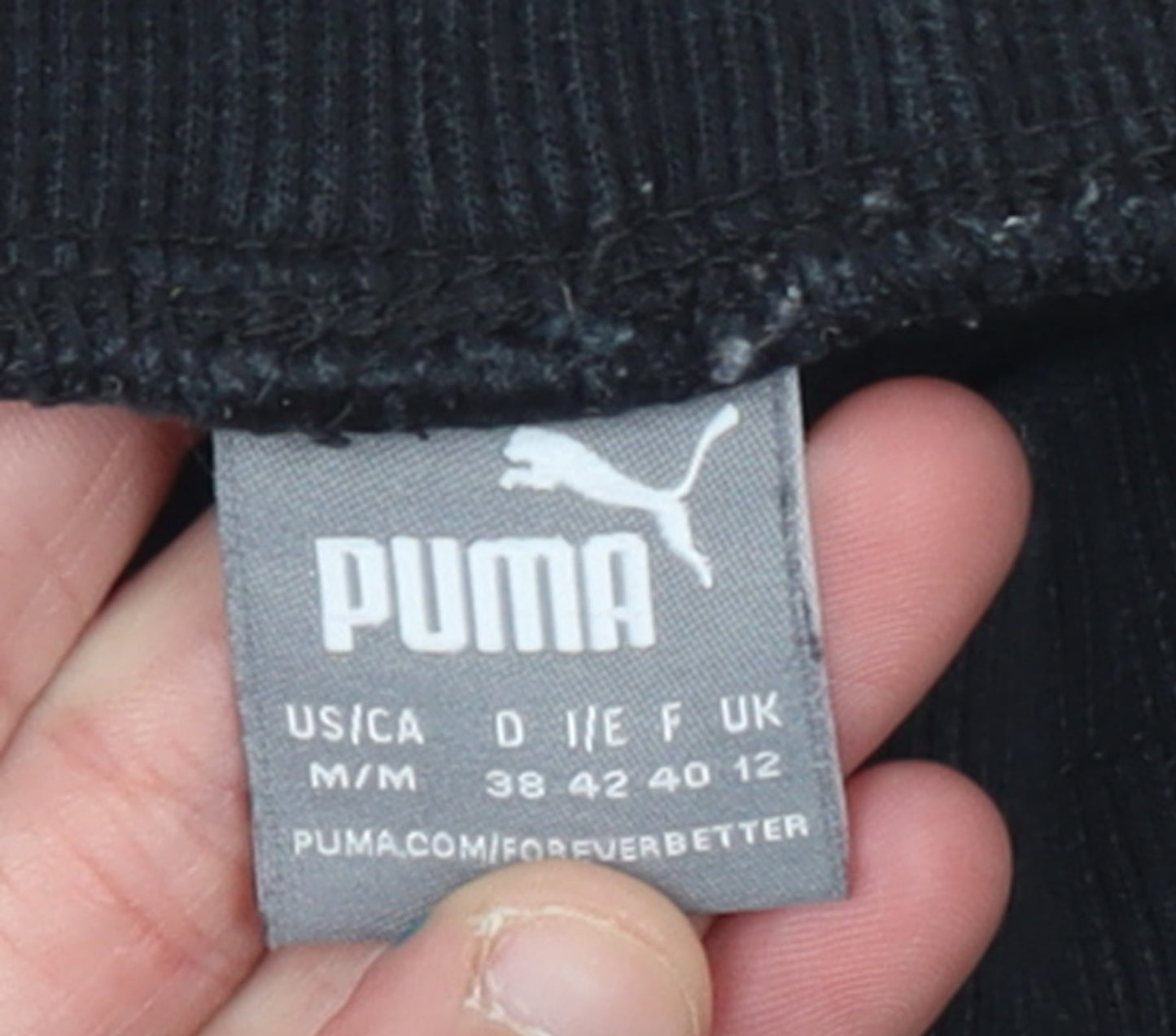 Womens UK Size M PUMA Regular Fit Jogger Black Trousers