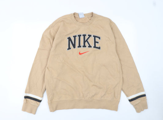 Womens UK Size M Nike Beige Pullover Sweatshirt