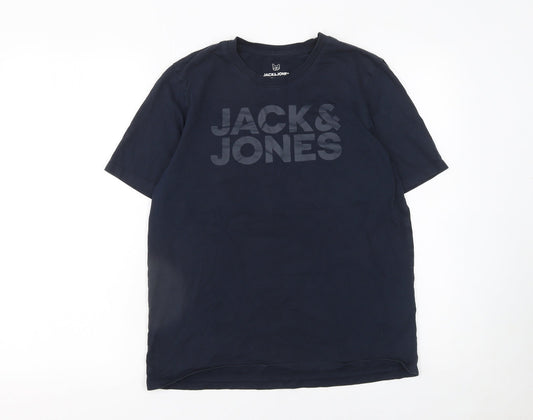 Boys UK Size 16 Years JACK & JONES Blue Basic T-Shirt