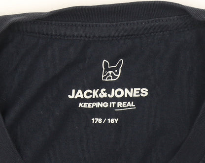 Boys UK Size 16 Years JACK & JONES Blue Basic T-Shirt