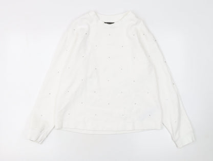 Womens UK Size S Massimo Dutti White Pullover Sweatshirt