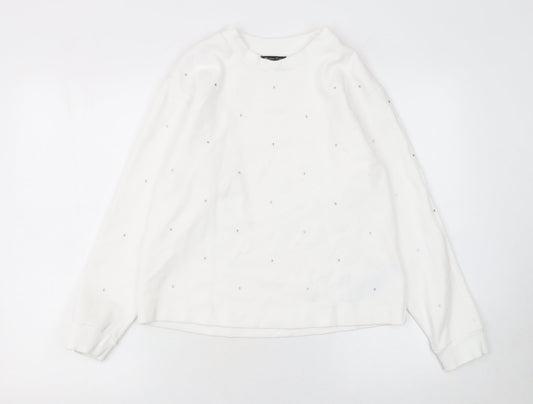 Womens UK Size S Massimo Dutti White Pullover Sweatshirt