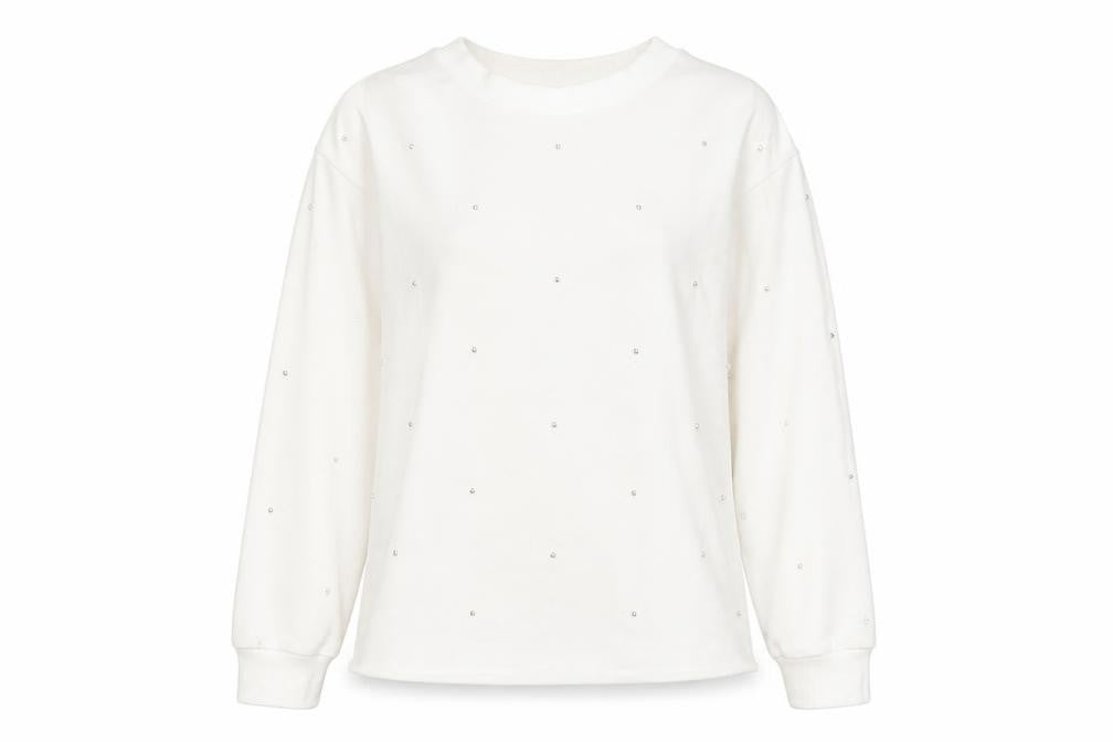 Womens UK Size S Massimo Dutti White Pullover Sweatshirt