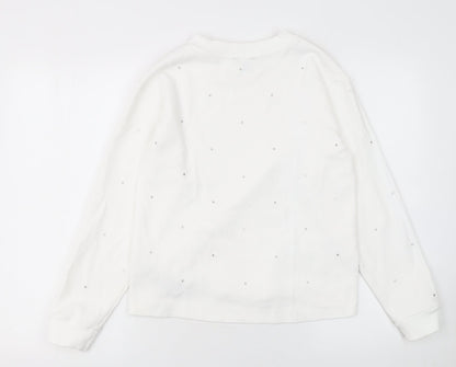 Womens UK Size S Massimo Dutti White Pullover Sweatshirt