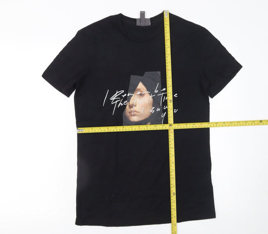 Womens UK Size XS H&M Black Basic T-Shirt
