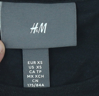 Womens UK Size XS H&M Black Basic T-Shirt
