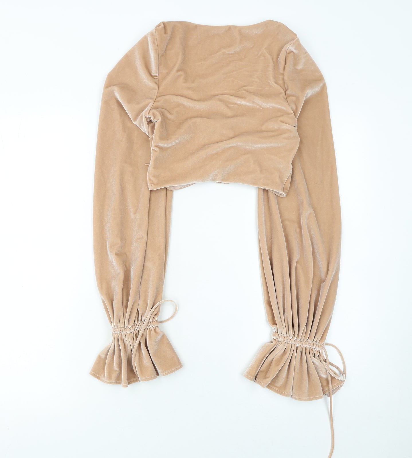 Womens UK Size 6 Oh Polly Beige Cropped Blouse