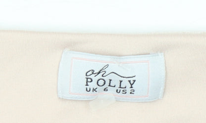 Womens UK Size 6 Oh Polly Beige Cropped Blouse