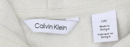 Mens UK Size L Calvin Klein Beige Pullover Hoodie