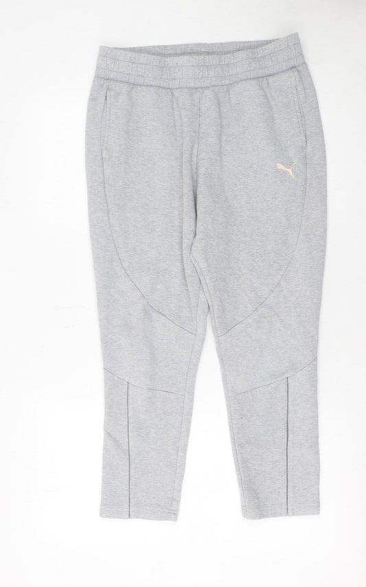 Womens UK Size M PUMA Regular Fit Jogger Grey Trousers