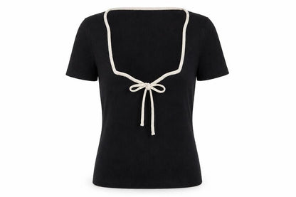 Womens UK Size 12 Bershka Black Basic T-Shirt