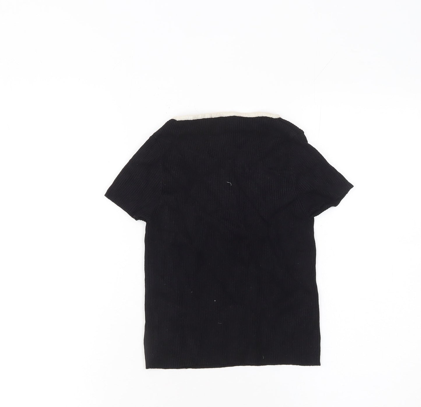 Womens UK Size 12 Bershka Black Basic T-Shirt