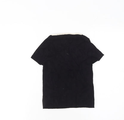 Womens UK Size 12 Bershka Black Basic T-Shirt
