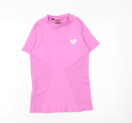 Womens UK Size S Women's Best Pink Gym & Training Running & Jogging Yoga T-Shirt